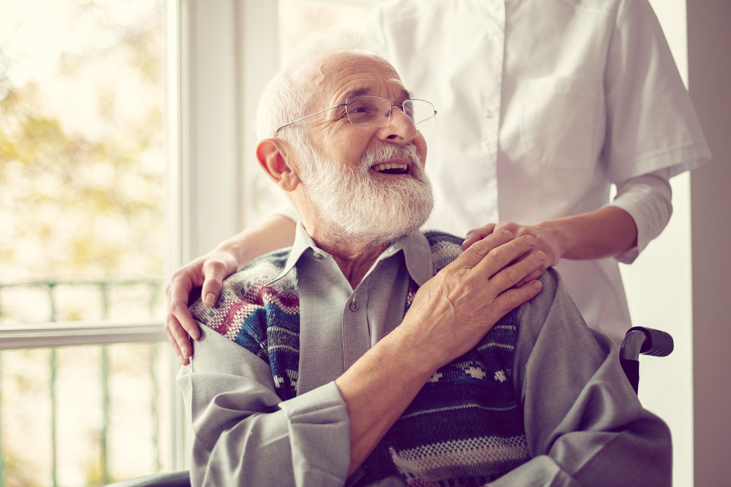 Man thanking a nurse